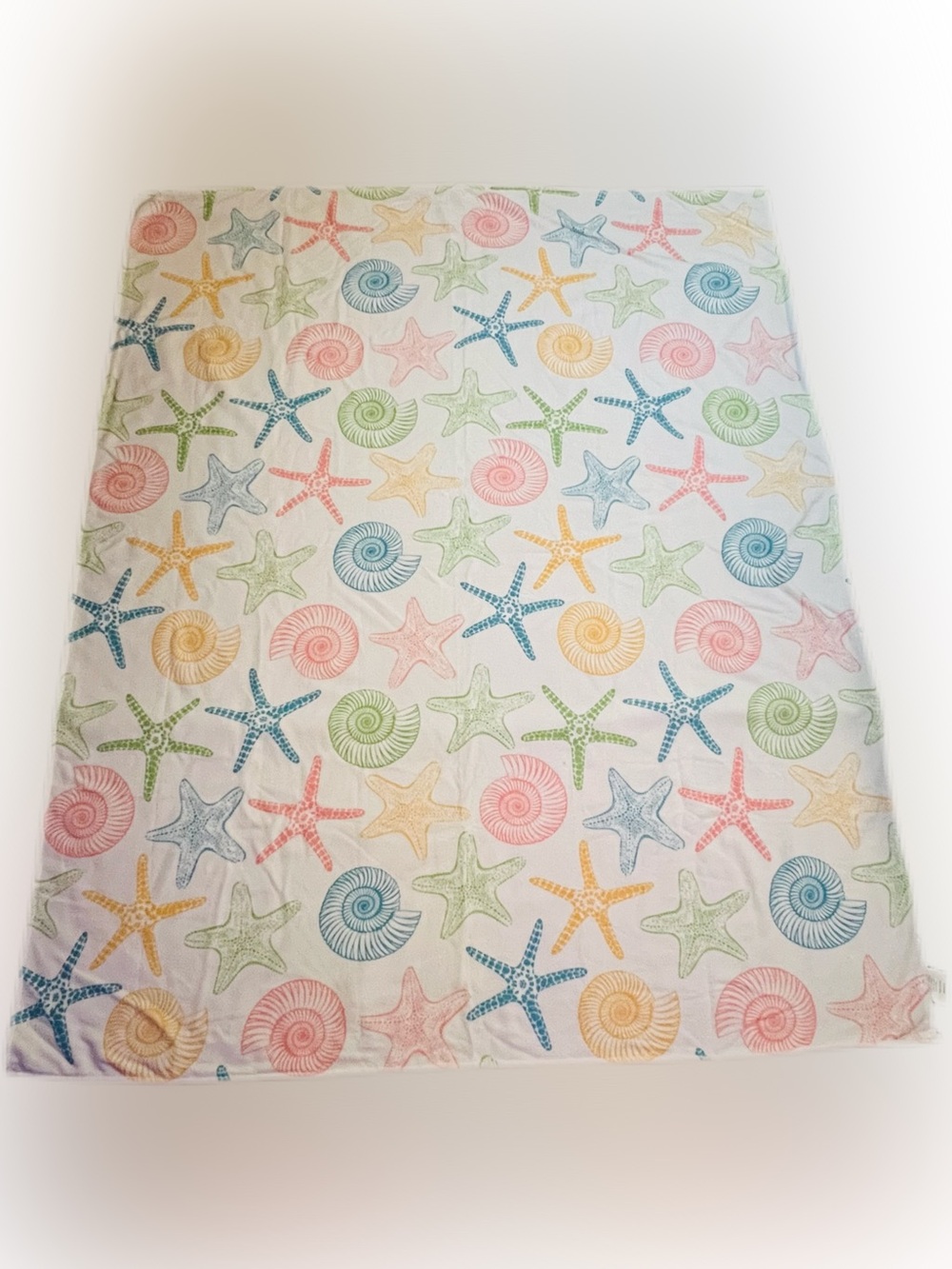 Colorful Seashells Polyester Oversized Beach Towel For Two